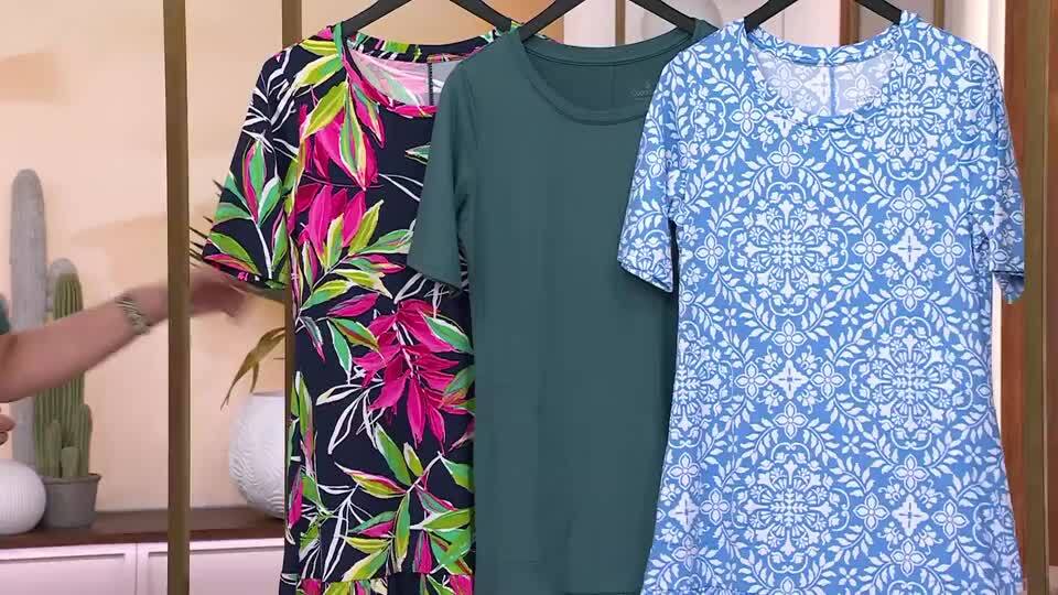 cuddl duds flexwear short-sleeve maxi dress Cuddl Duds Flexwear Short Sleeve Maxi Dress on QVC