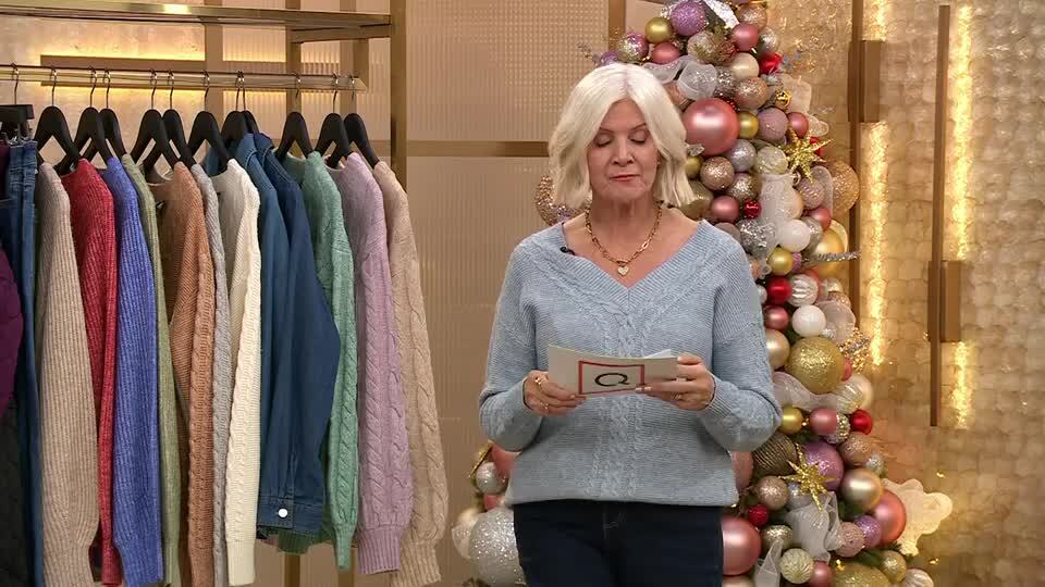 Ruth Langsford V-Neck Blouson Sleeve Jumper QVC UK