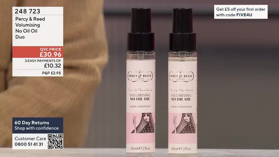 Percy Reed Volumising No Oil Oil Duo QVC UK