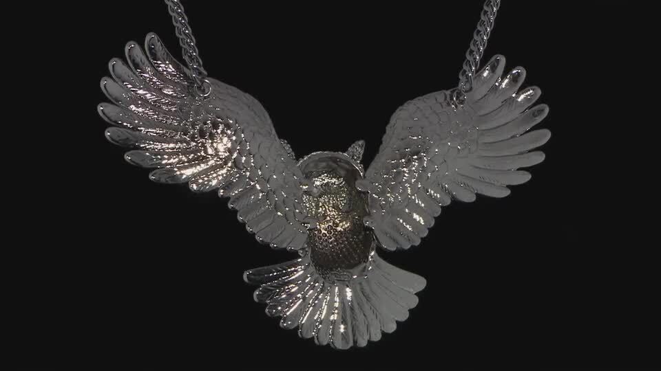 Butler Wilson Large Crystal Owl Necklace QVC UK