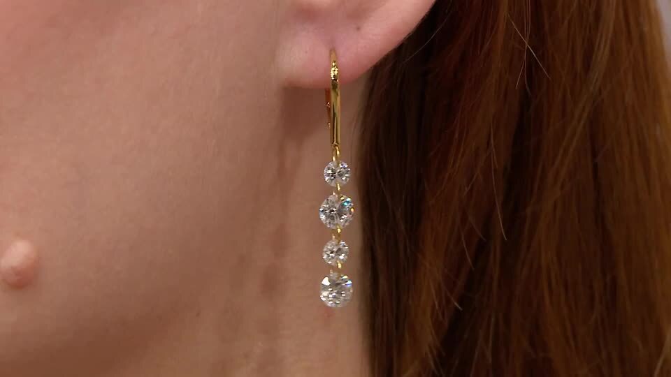 Leverback Earrings Qvc Diamonique Studs Diamonique Tw Pave Star